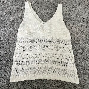 Elegant White Lace Knit Tank Top NWOT Never Worn